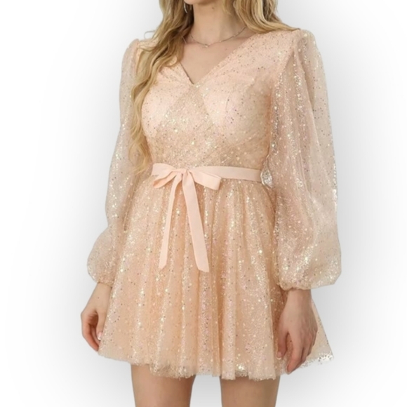 Pink Homecoming Sequin Mini Dress - Picture 2 of 6